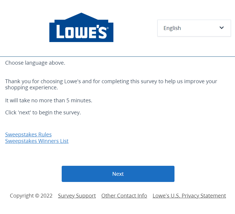 Lowes.com/Survey